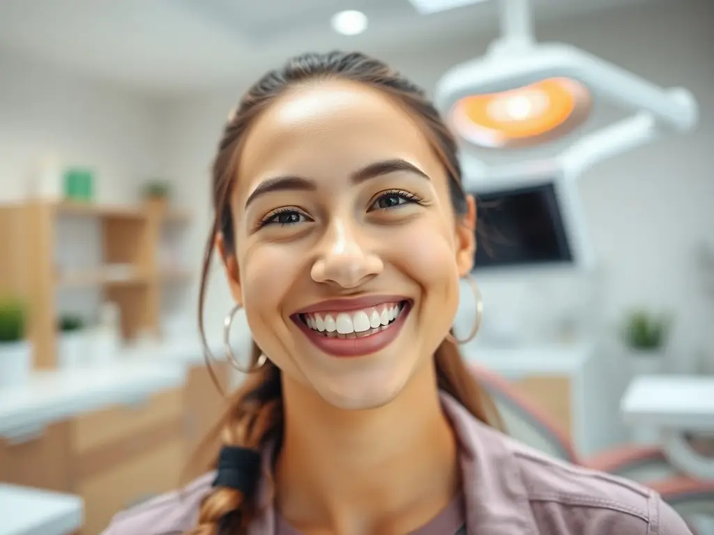 A person smiling confidently after receiving orthodontic treatment, showcasing the transformative results of braces.