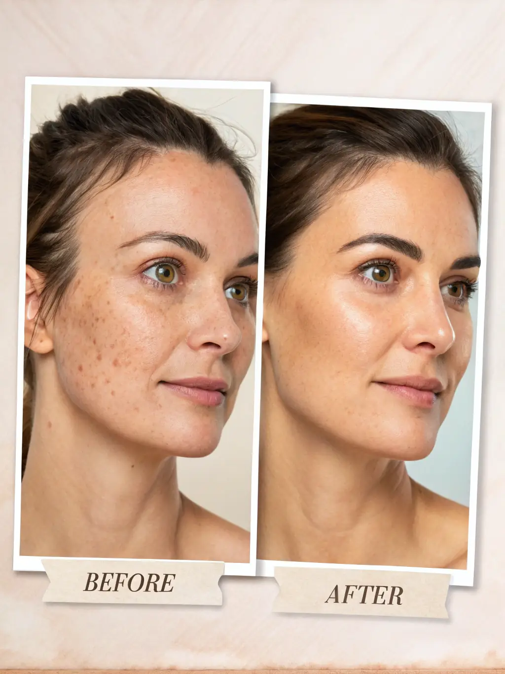 A before-and-after photo showcasing the results of a chemical peel treatment, with visible improvements in skin texture and tone. The images are taken in the same lighting conditions at Sanghvi Face and Dental Hospital.